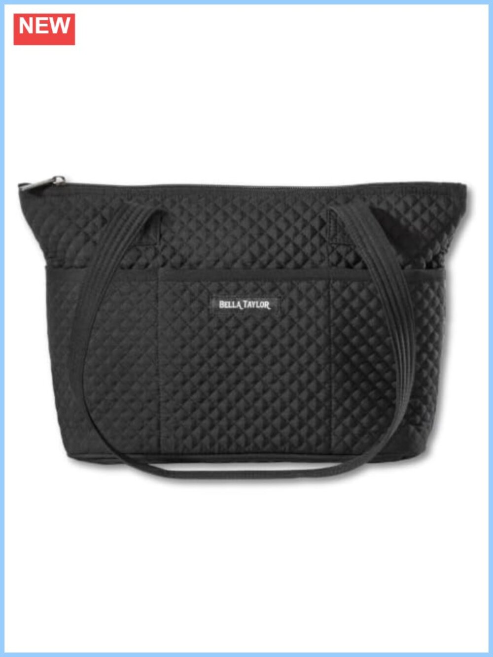 Quilted Small Tote Bag Lightweight Shoulder Purse 10-Pocket